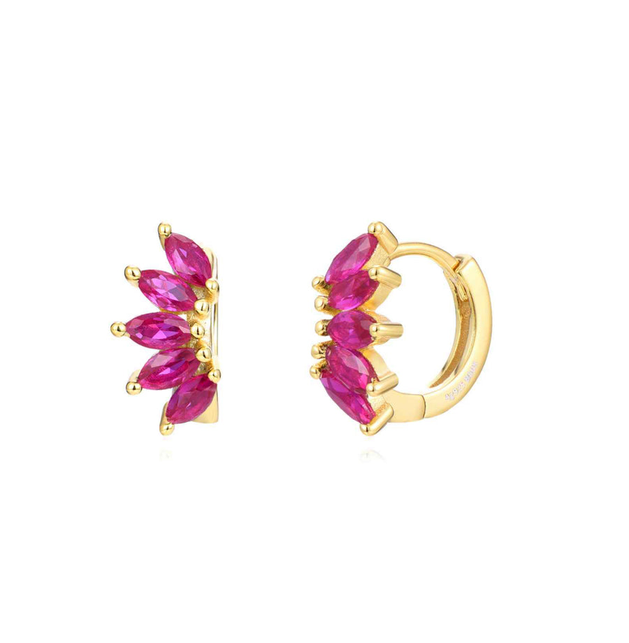 Pendientes Flor Circonitas Fucsia