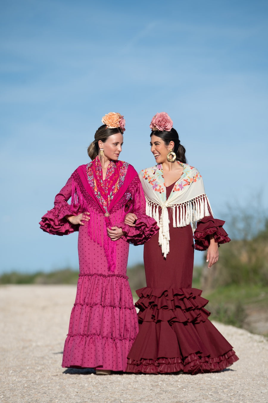 Vestido Flamenca Modelo Macu Burdeos