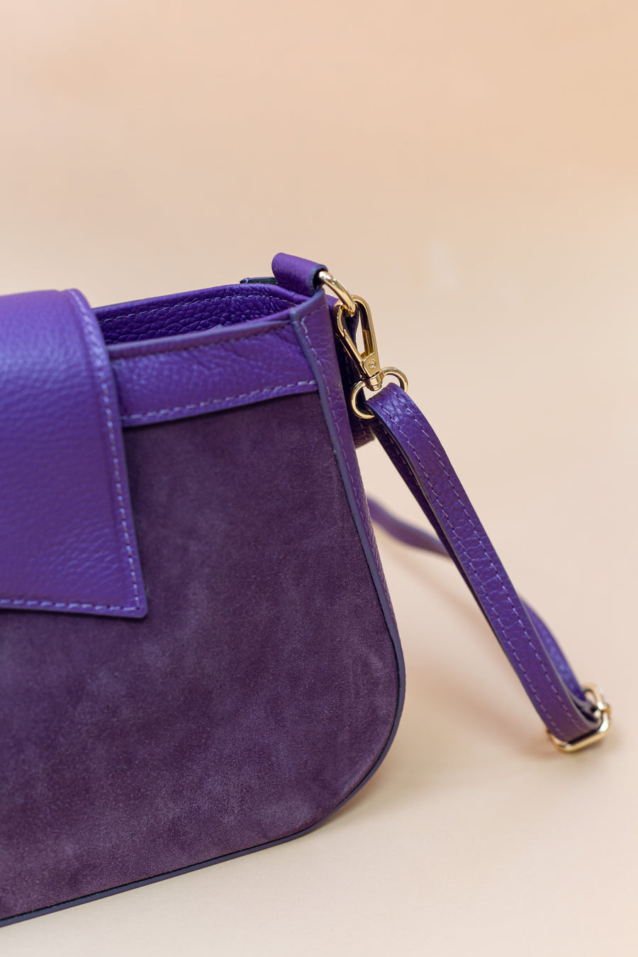 Bolso Piel Saddle Violeta