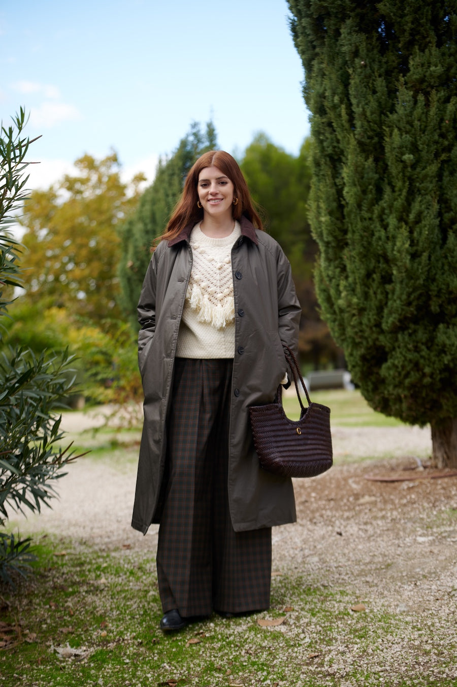 Bolso Akila Piel Trenzada Marrón