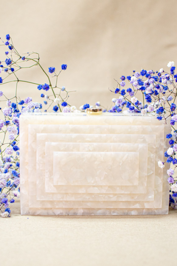 Clutch Metacrilato Nacar Beig