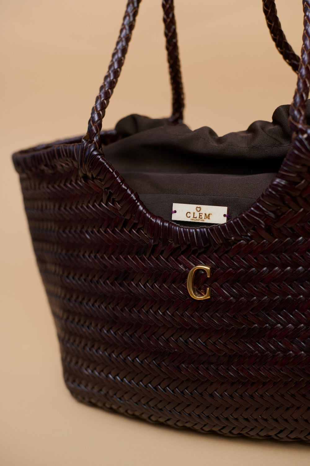 Bolso Akila Piel Trenzada Marrón