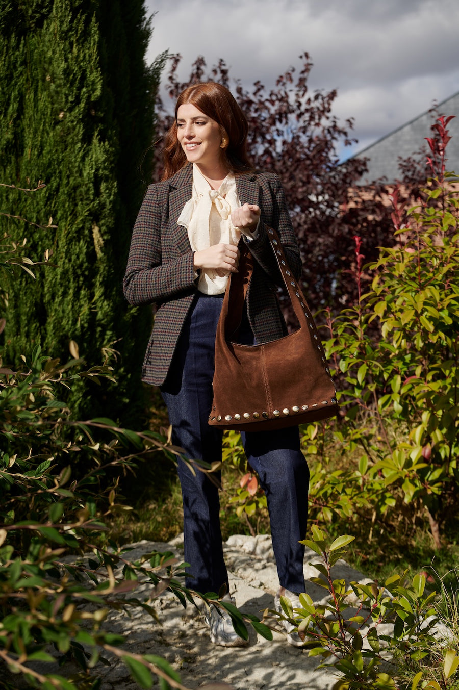 Bolso Piel Ante Tachas en 4 colores disponibles