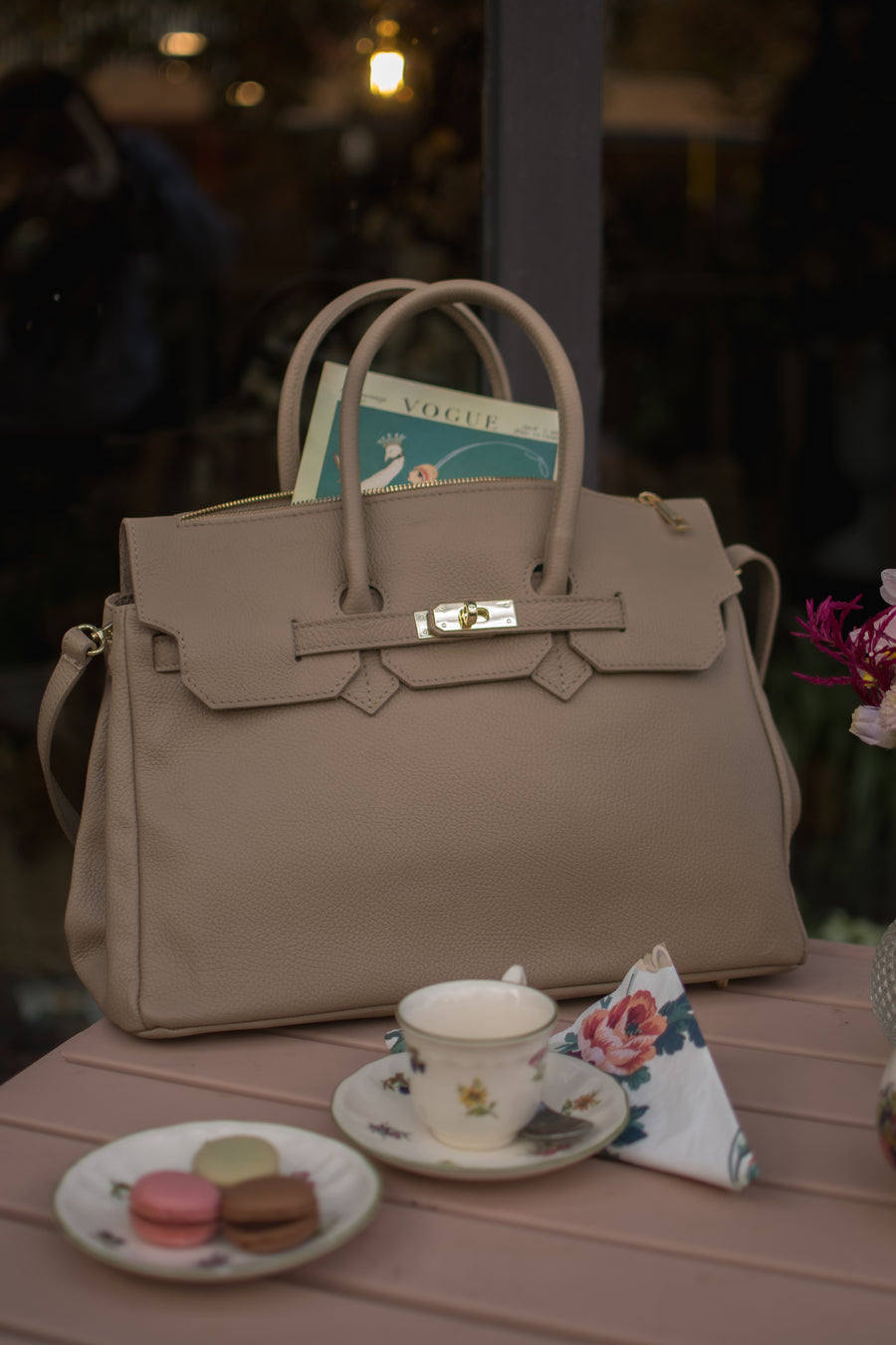 Bolso Piel Praga Taupe