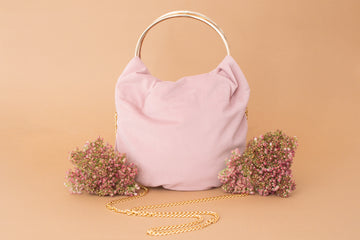 Bolso Bambu Rosa Terciopelo