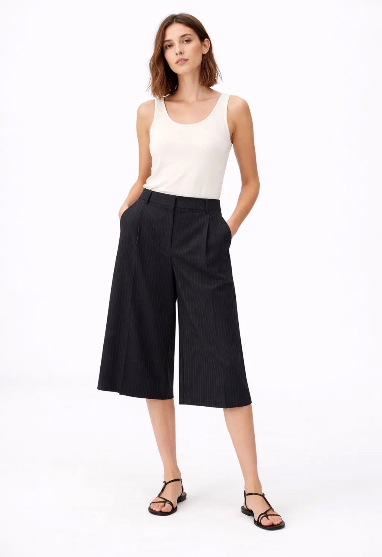 Bermudas Rayas Blanc