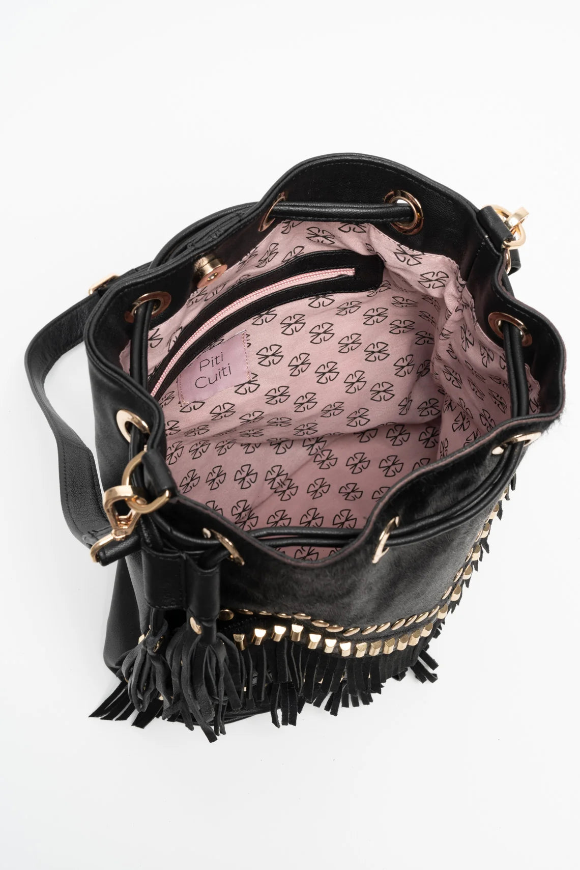 Bolso Mochila Piel Karoo Negra Piti Cuiti