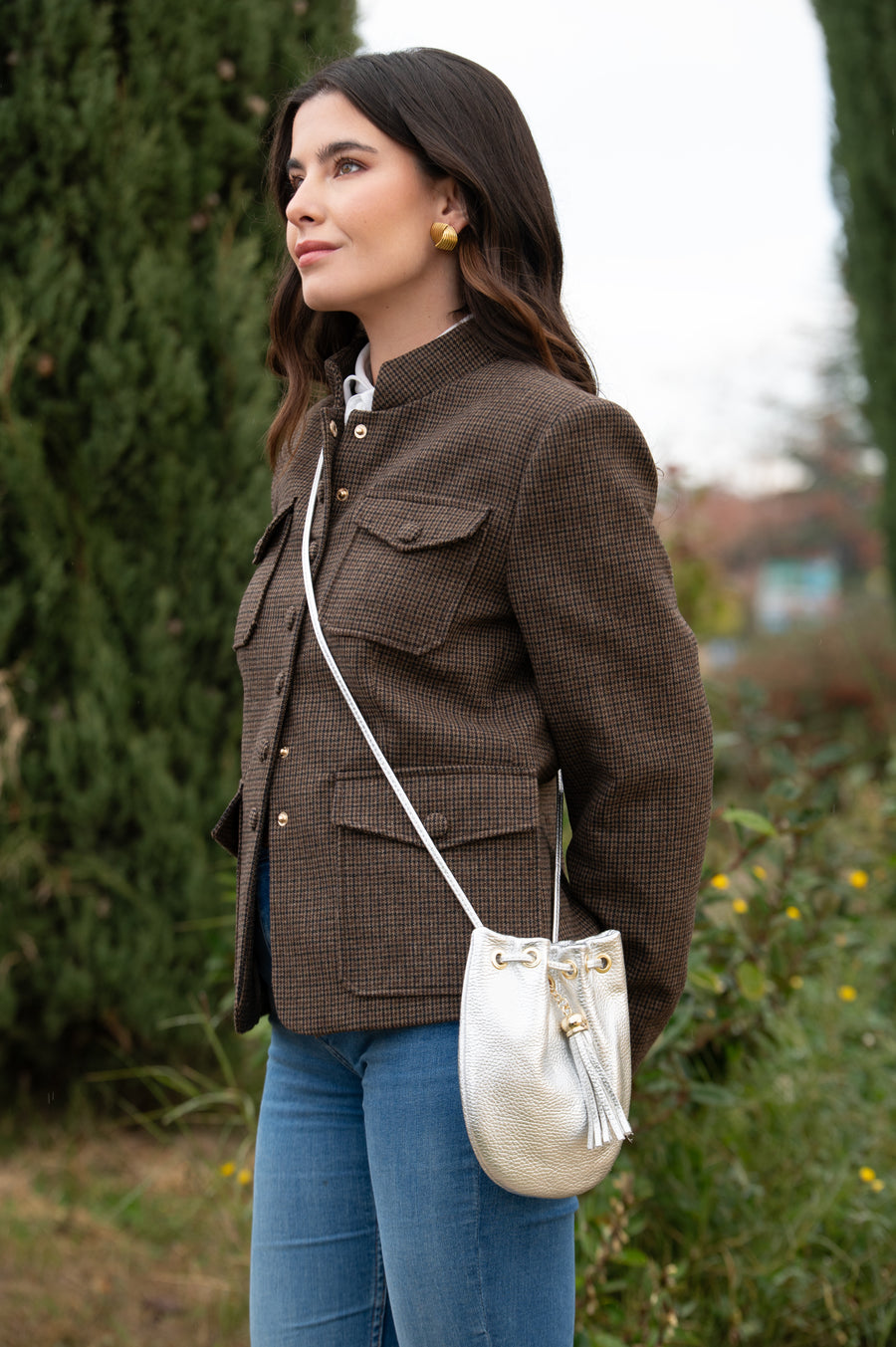 Mini Bolso Piel Carlota Plata