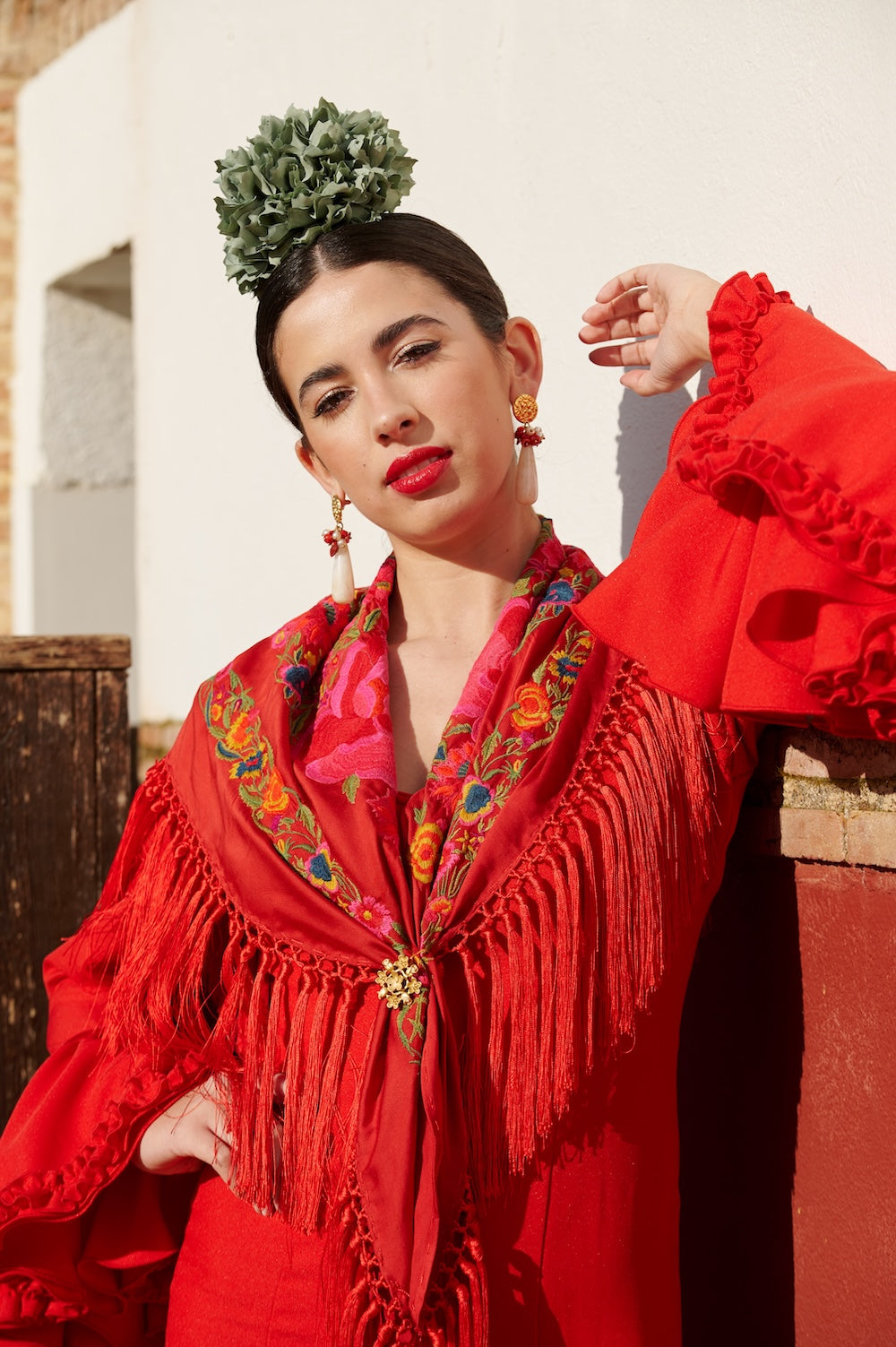 Traje de Flamenca Mod. Madrid Rojo