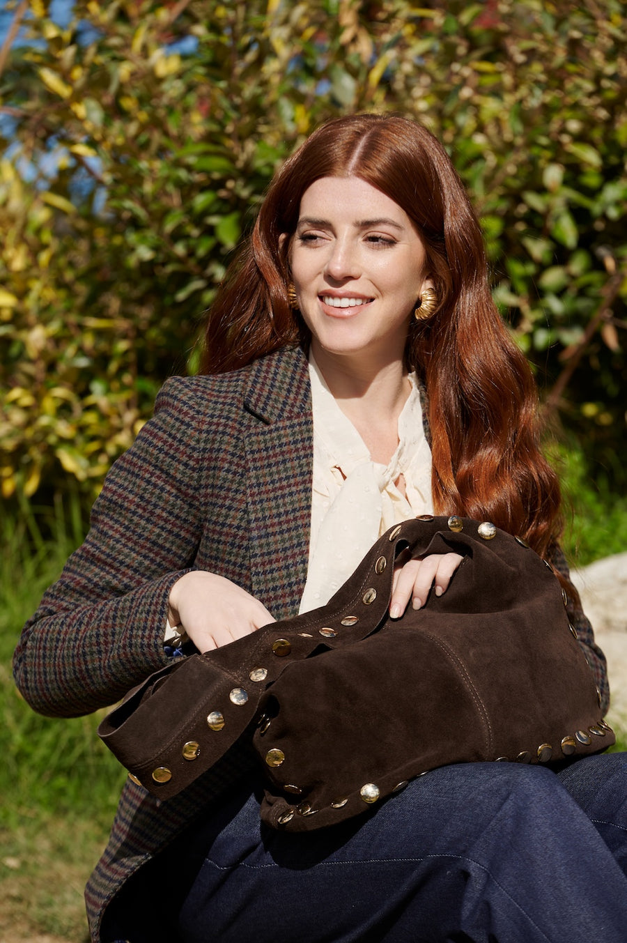 Bolso Piel Ante Tachas en 4 colores disponibles