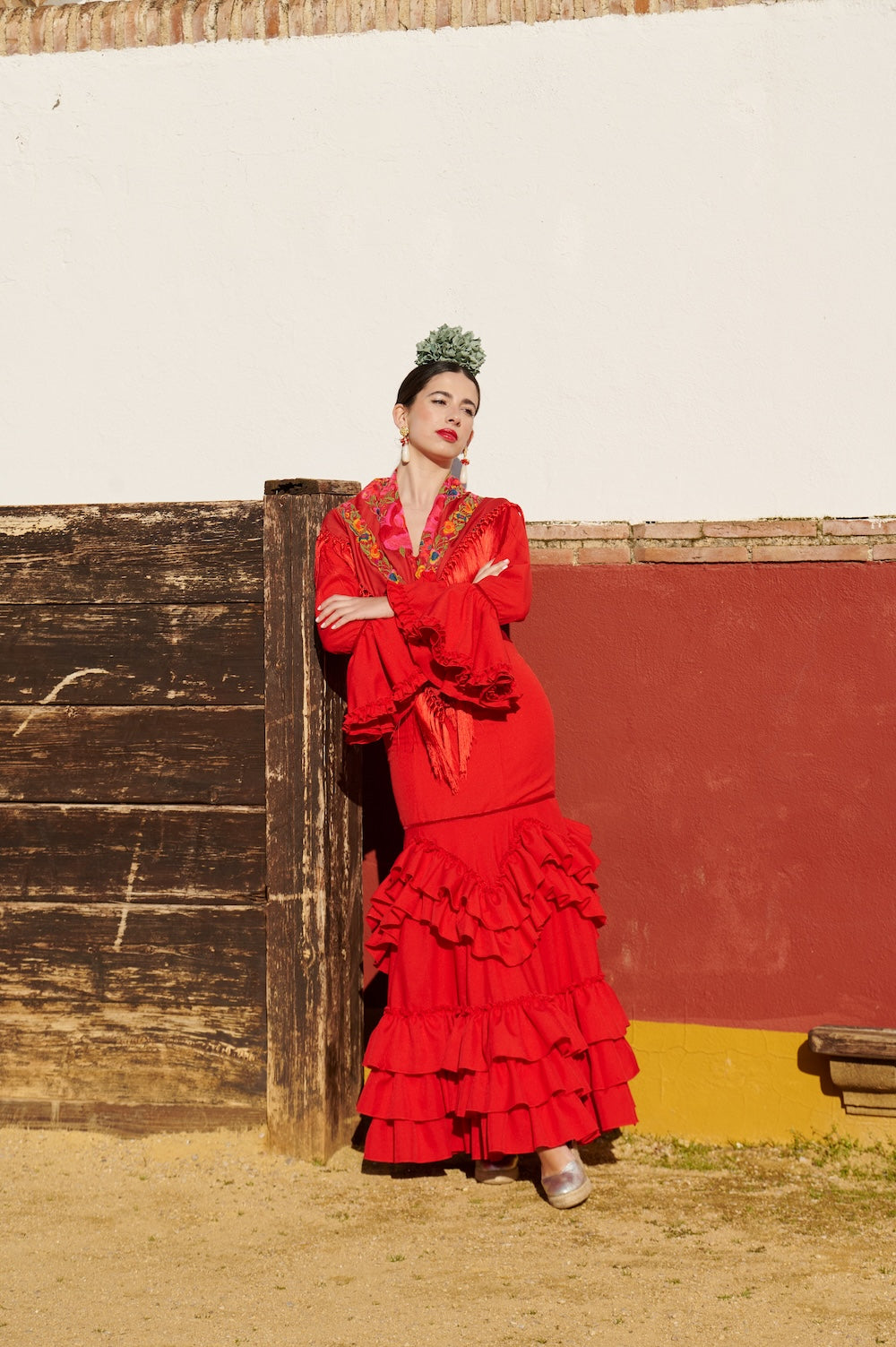 Traje de Flamenca Mod. Madrid Rojo