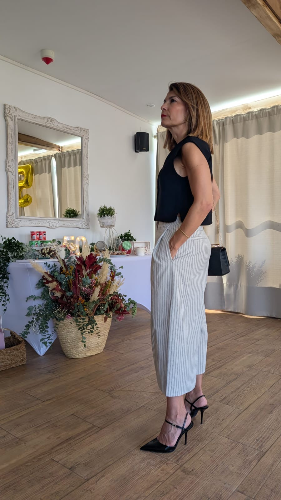 Bermudas Rayas Blanc