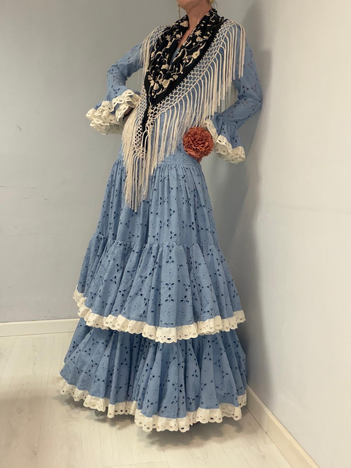 Traje Flamenca Perforado Malagueña T.38