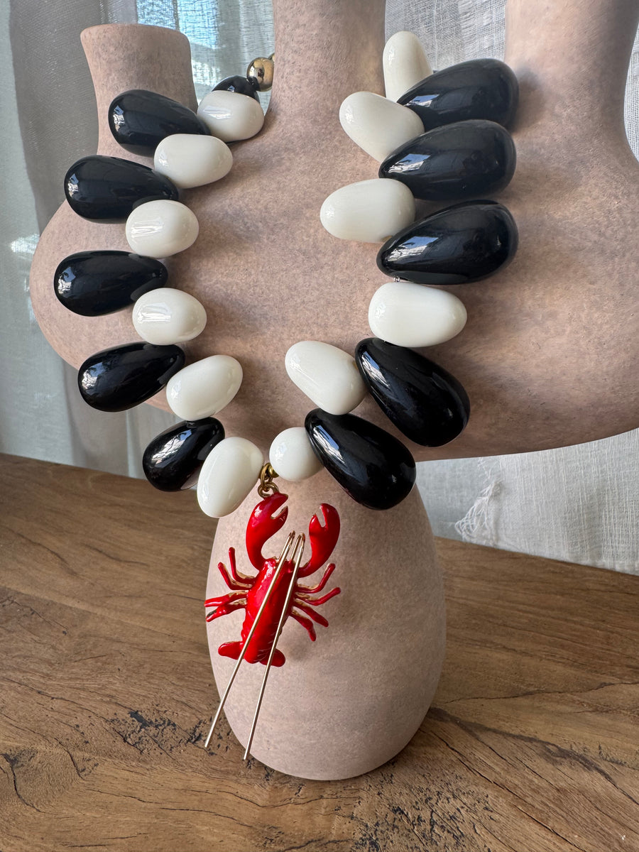 Choker Langosta Black White