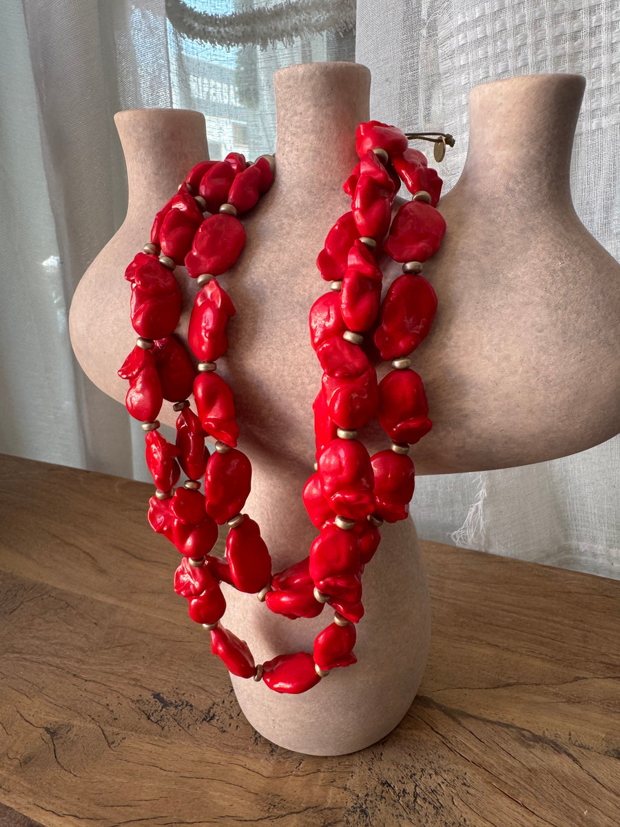 Collar Tres Piedras Corales
