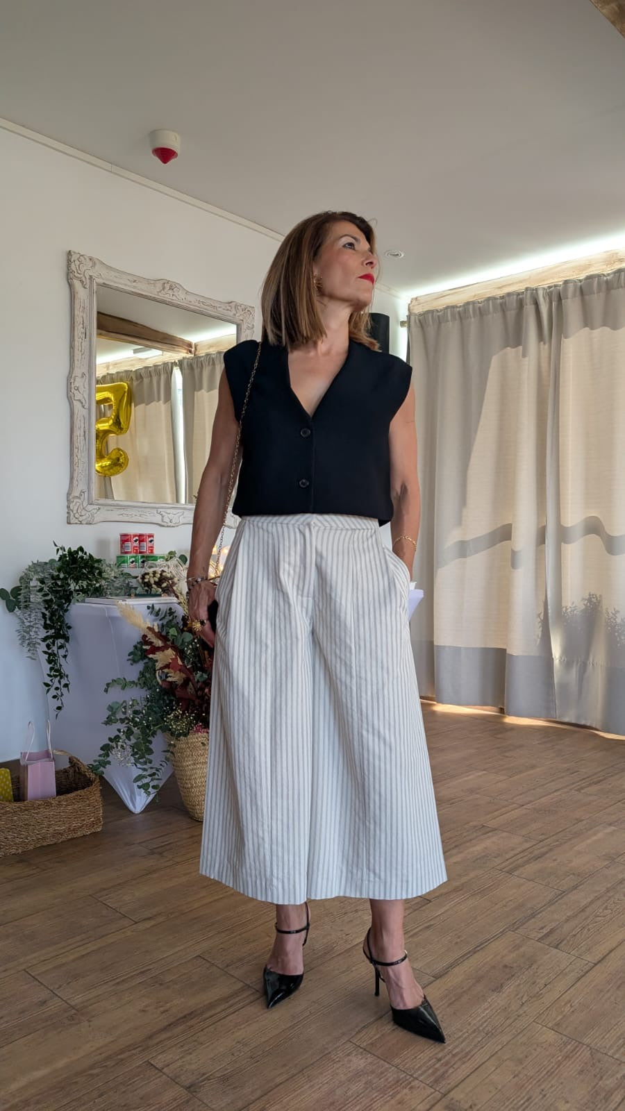 Bermudas Rayas Blanc