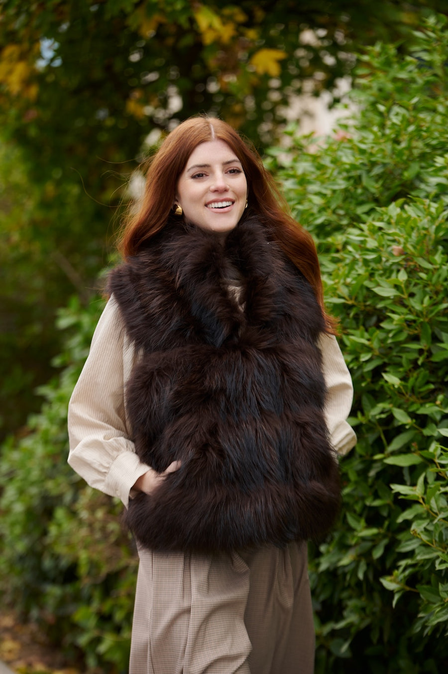 Chaleco Piel Natural Ball Marrón