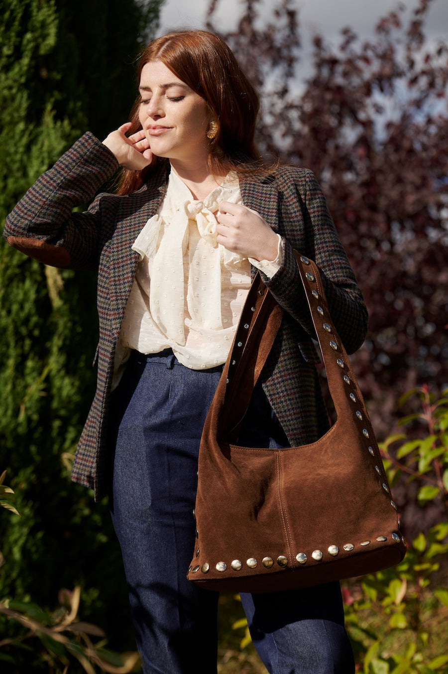 Bolso Piel Ante Tachas en 4 colores disponibles