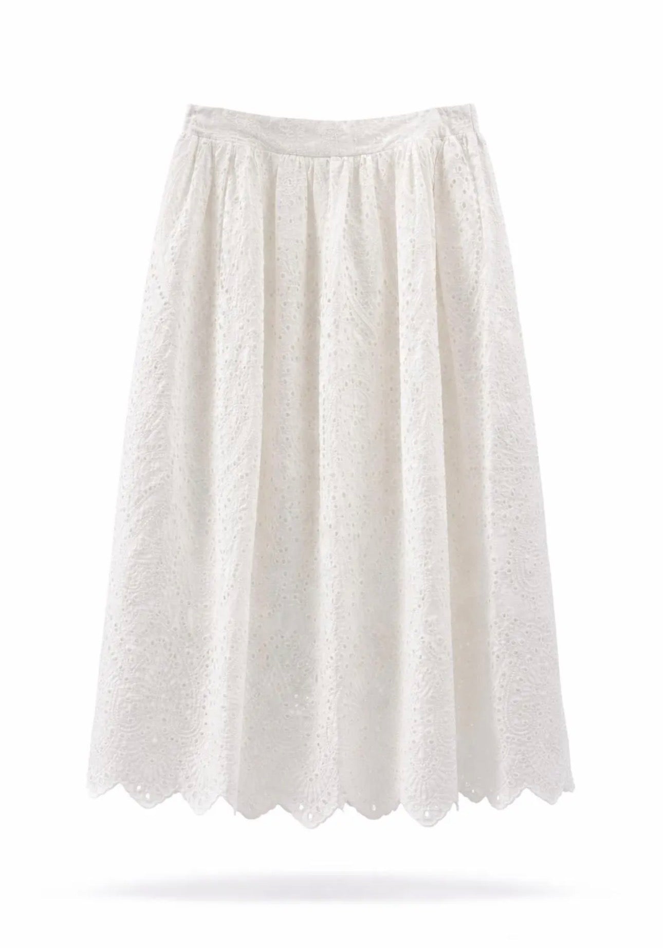 Falda Perforado Blanco