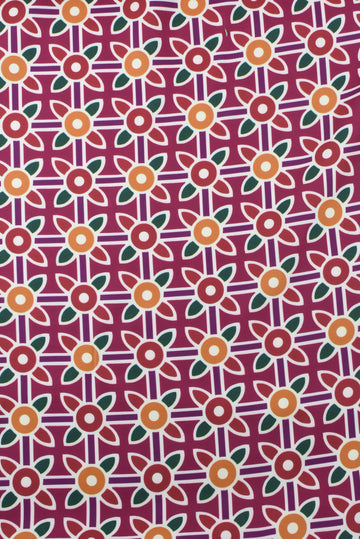 Tejido Fiesta Jacquard Bioclástico Dibujo Fucsia