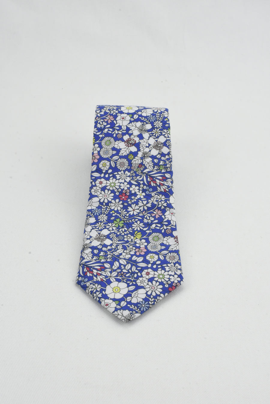 Corbata Flores Azul