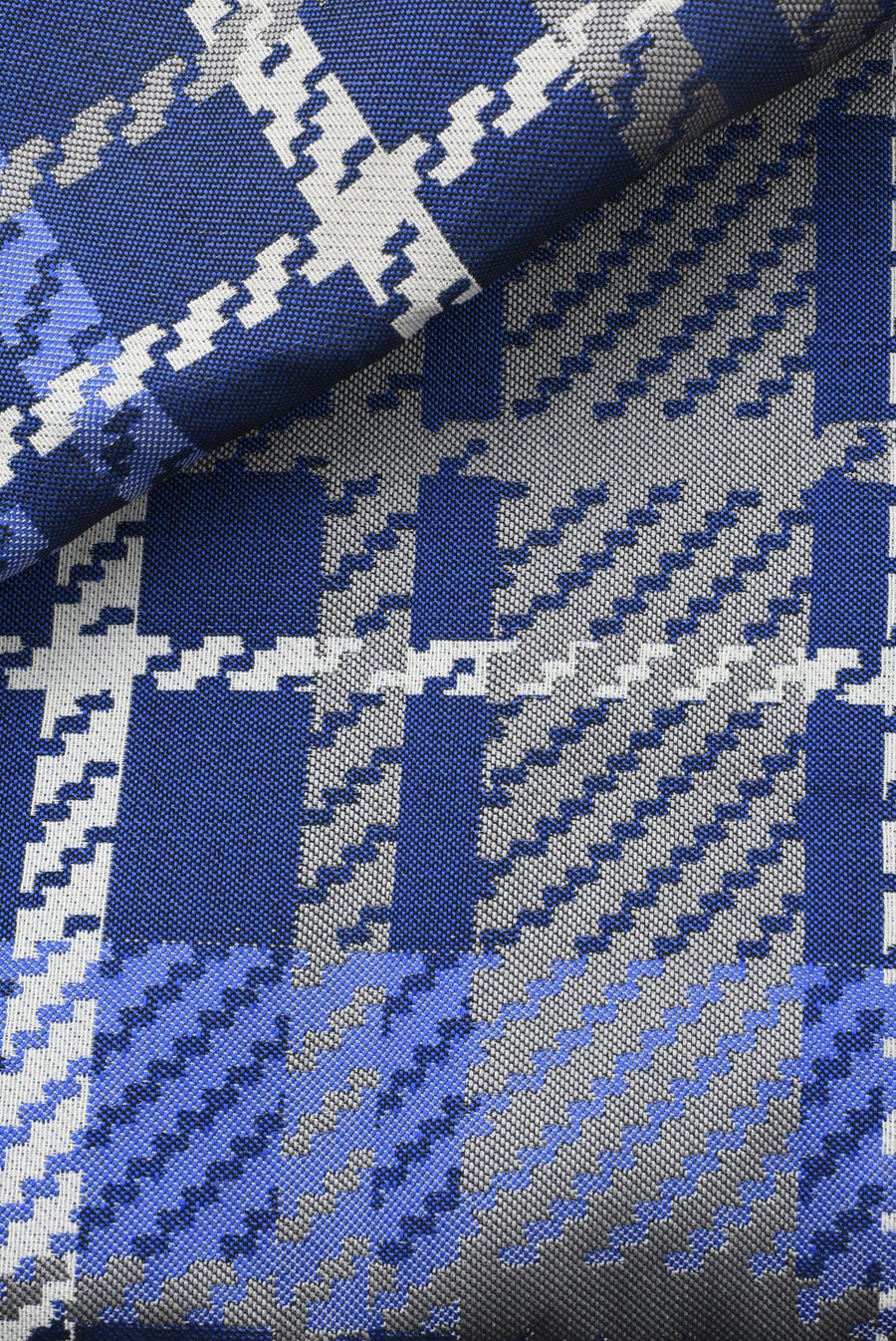 Tejido Jacquard Cuadro Azul