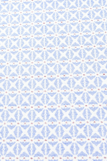 Tejido Jacquard Estampado Cuadrado Azul