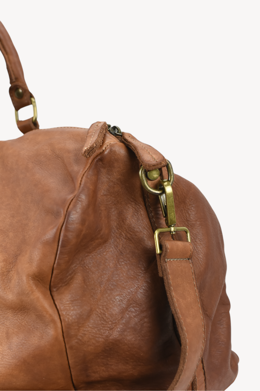 Bolso Viaje Piel Lavada Camel