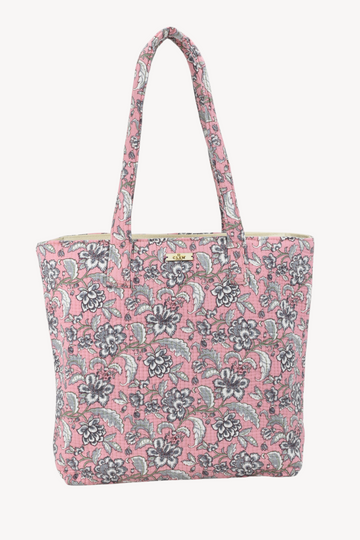 Bolso Acolchado Rosa Flores