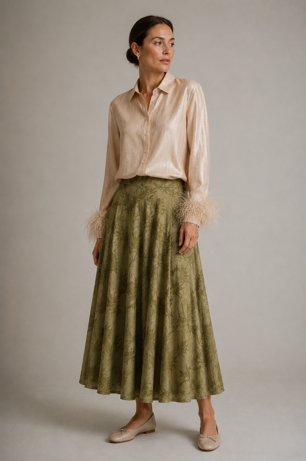 Falda Larga Estampado Botanic