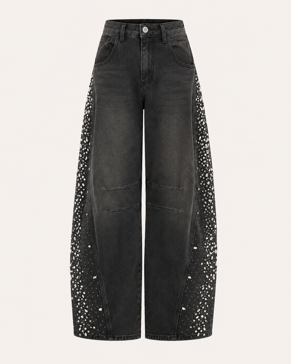 Pantalón Denim Barrel Crystal
