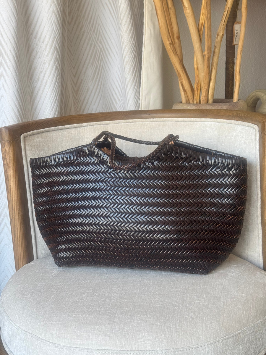Bolso Piel Trenzada Marrón Akila