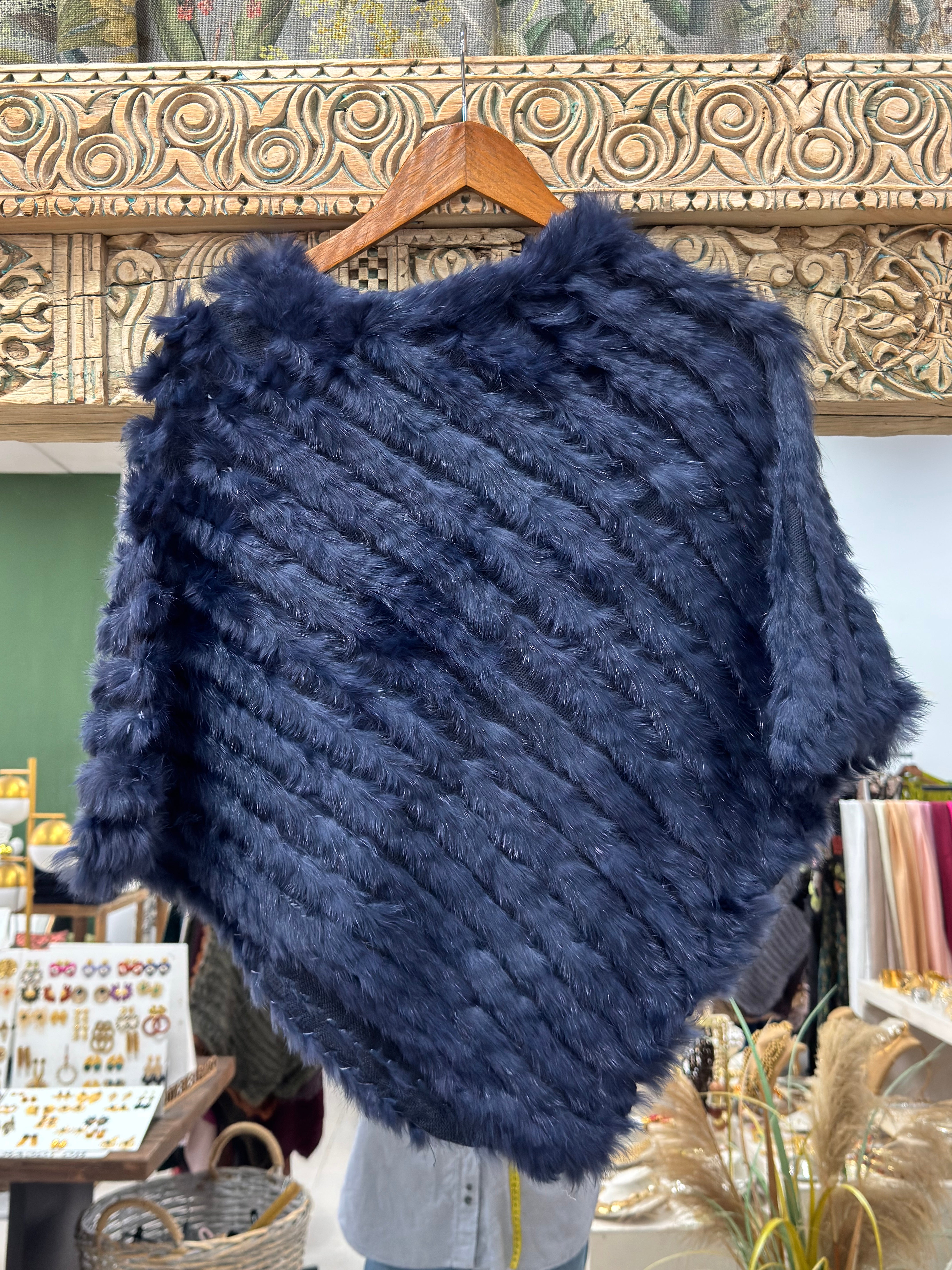 Poncho Piel Natural Rabbit en 10 colores diferentes