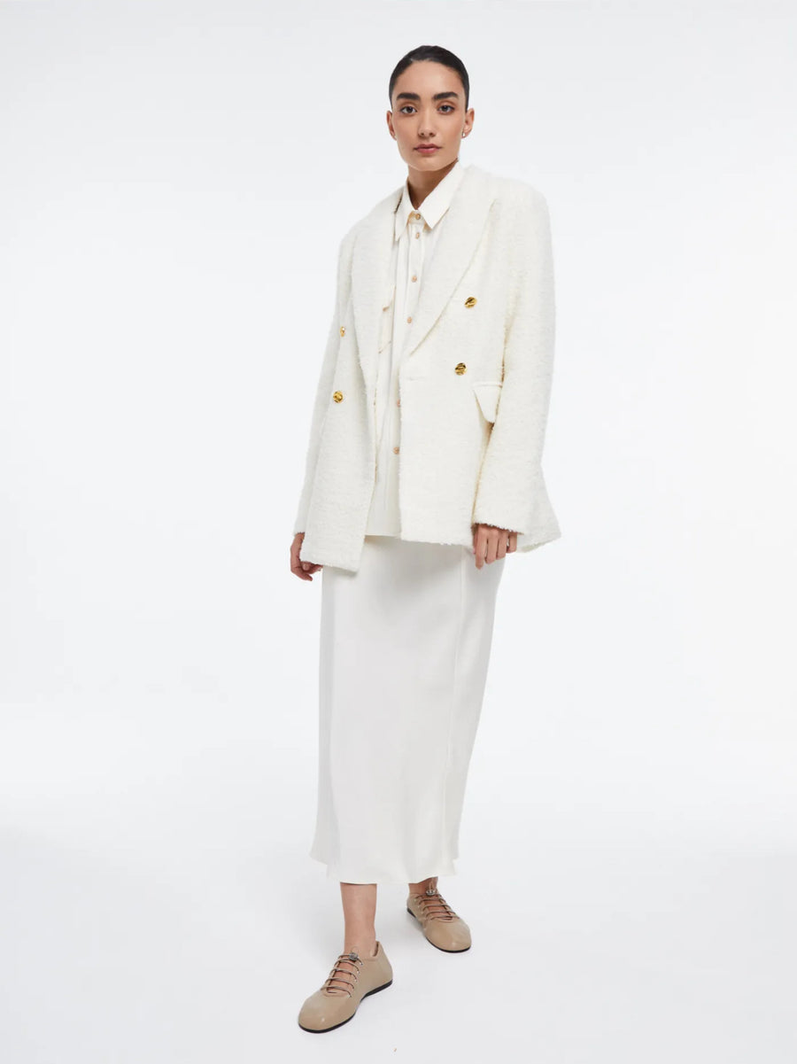 Chaqueta Tweed White