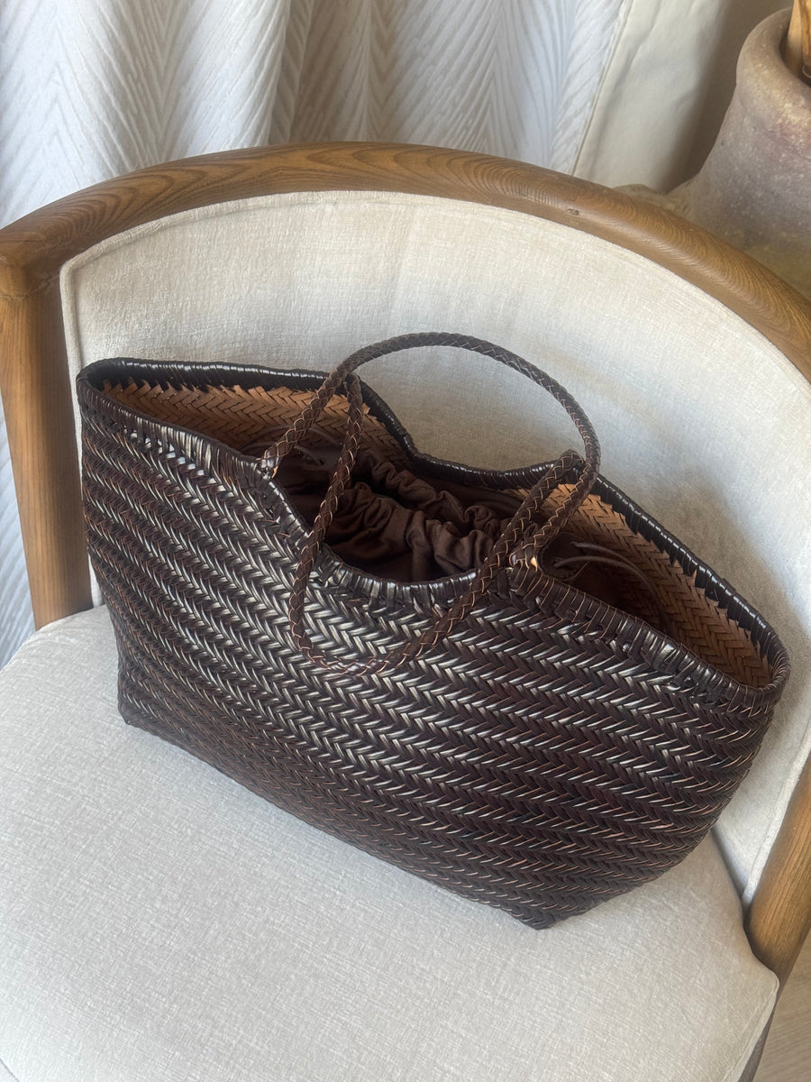 Bolso Piel Trenzada Marrón Akila