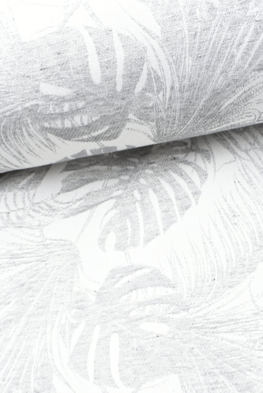 Tejido Jacquard Hoja Gris