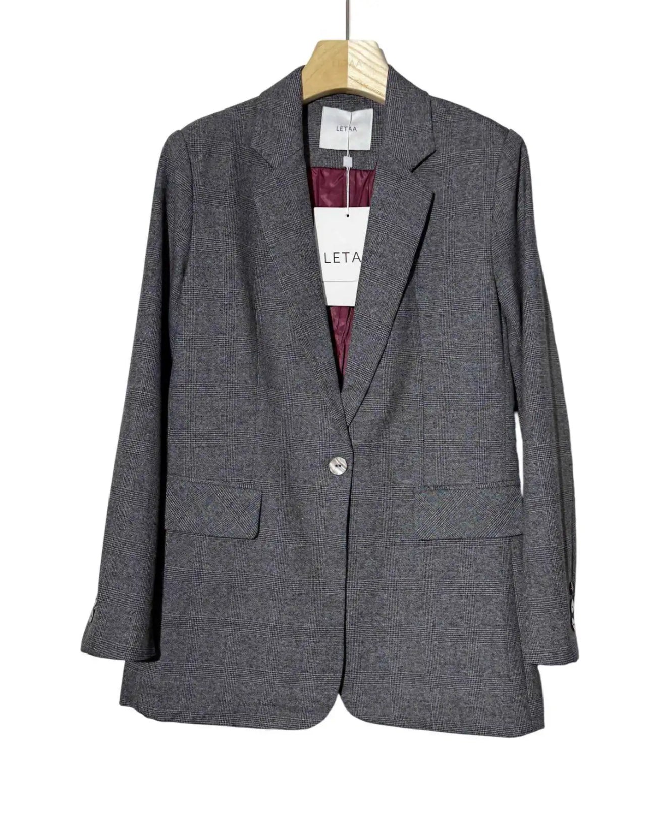 Blazer de Cuadros Gris