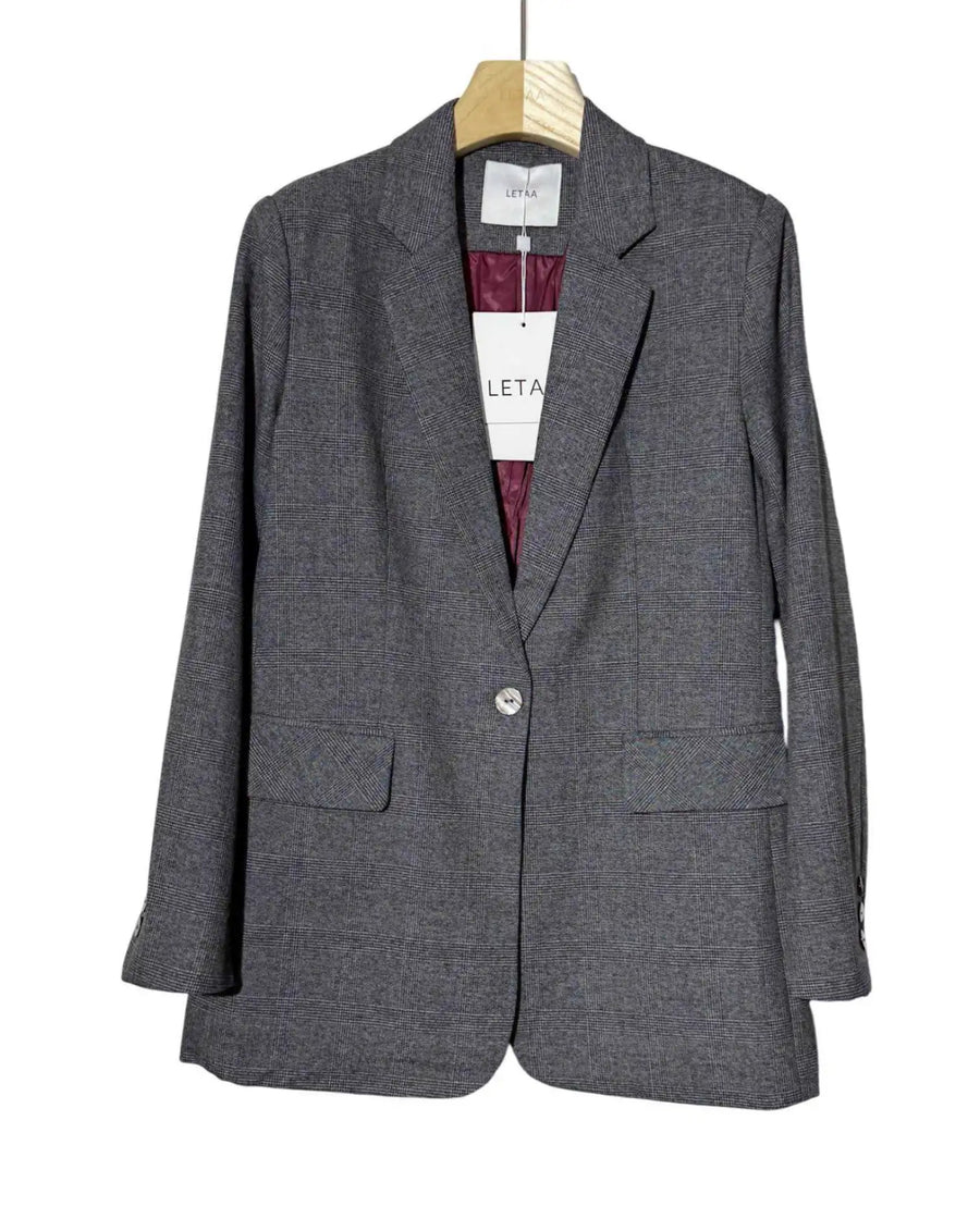 Blazer Cuadros Gris