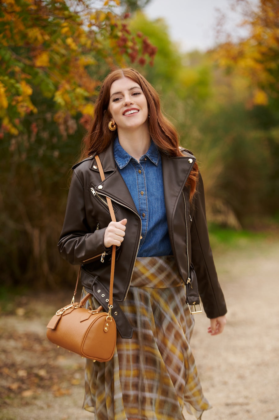 Bolso Piel Bowling Camel