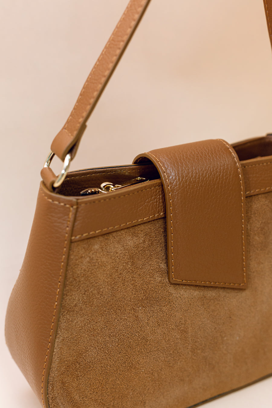 Bolso Piel Saddle Camel