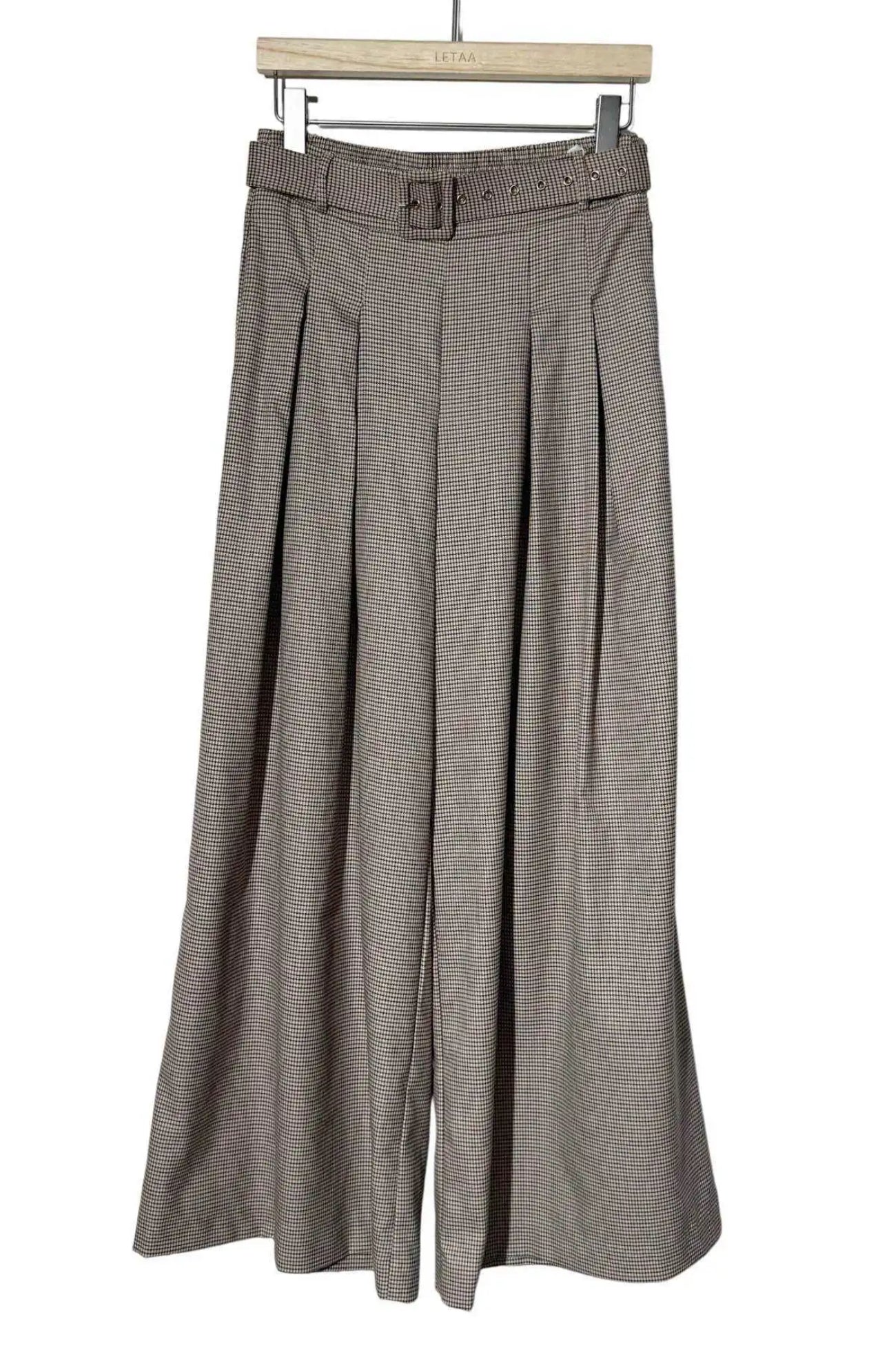 Pantalón Pliegues Cuadros Mini