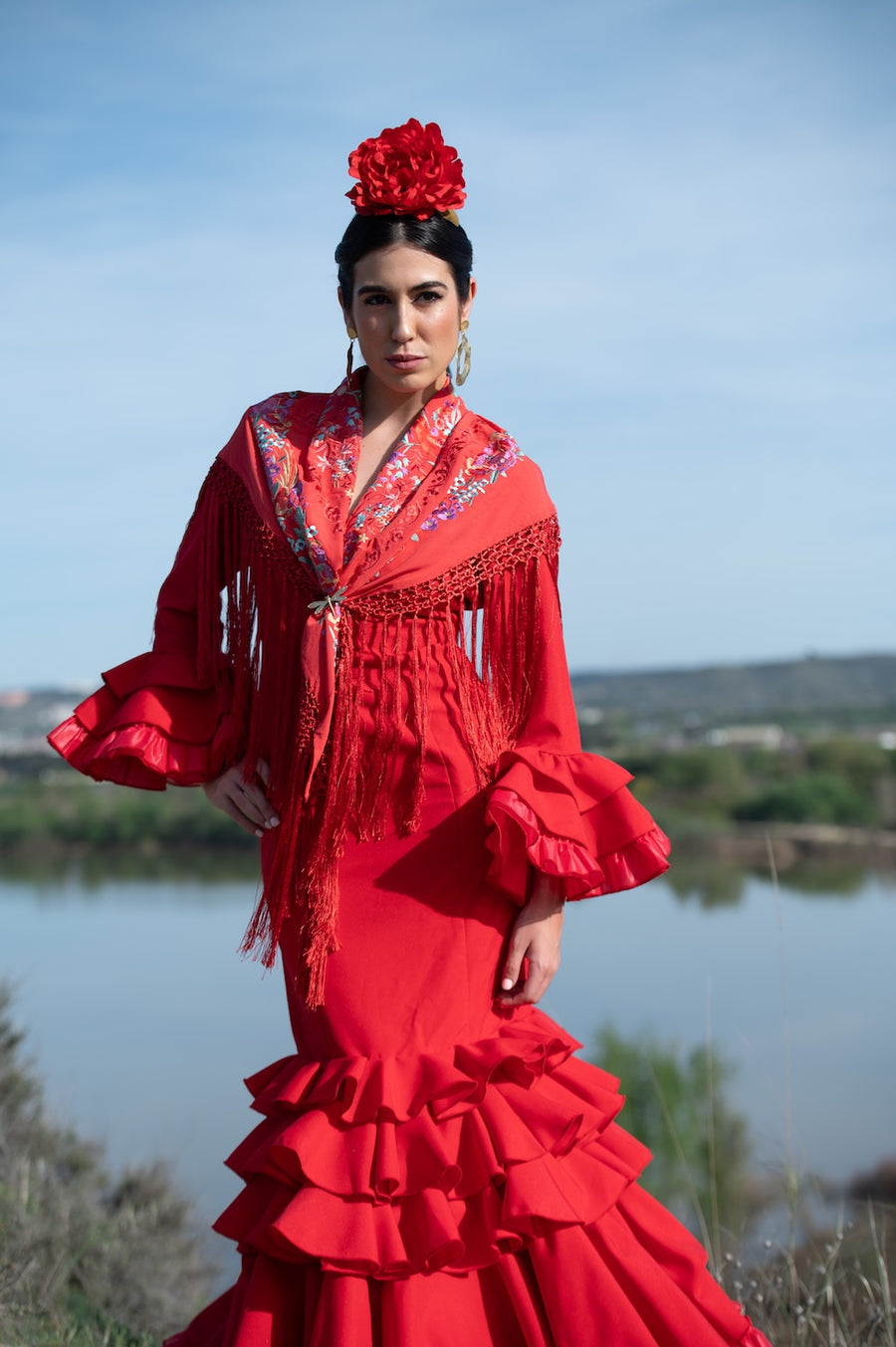Vestido Flamenca Modelo Macu Rojo T.36