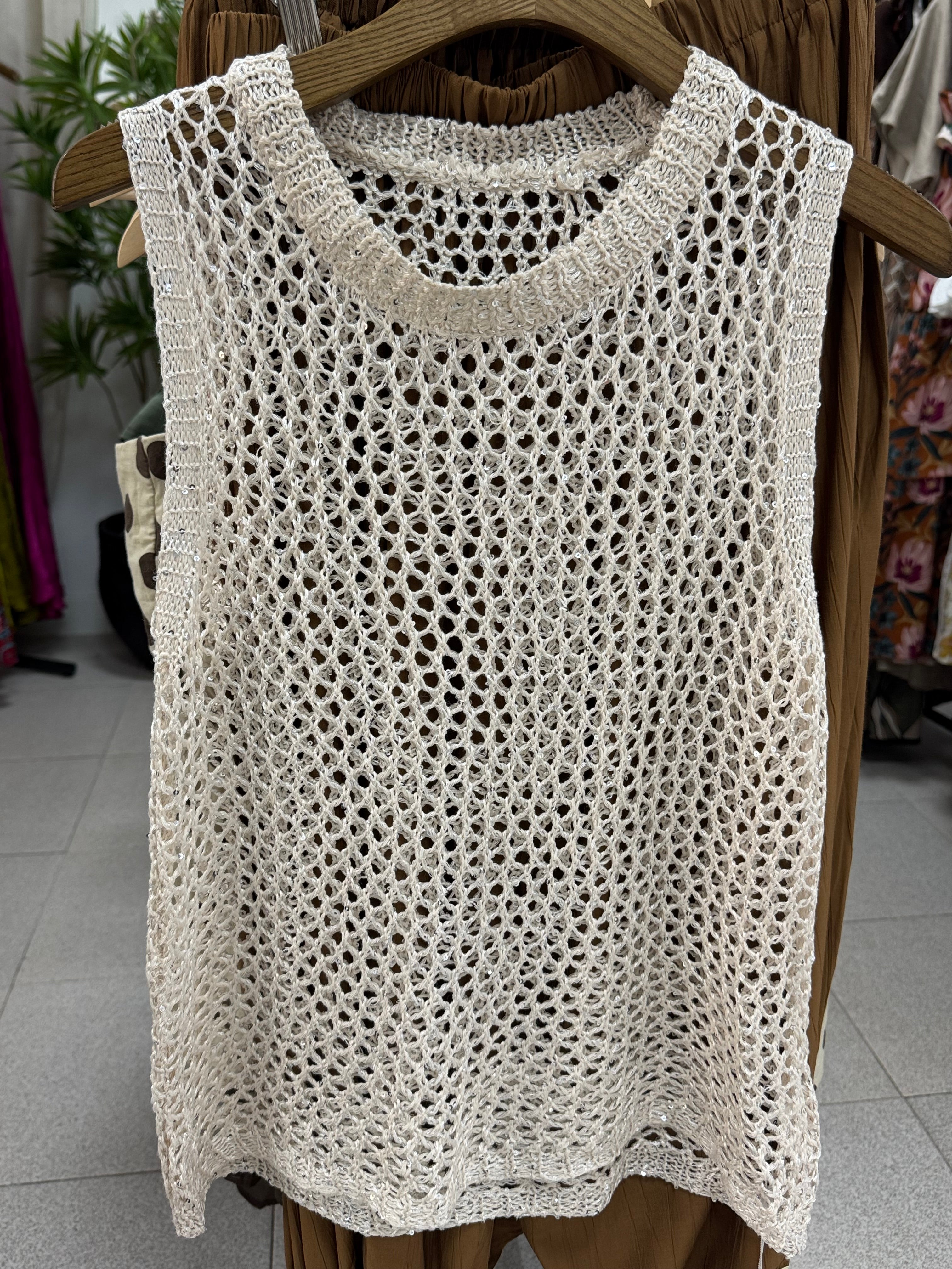 Top Crochet Paillet