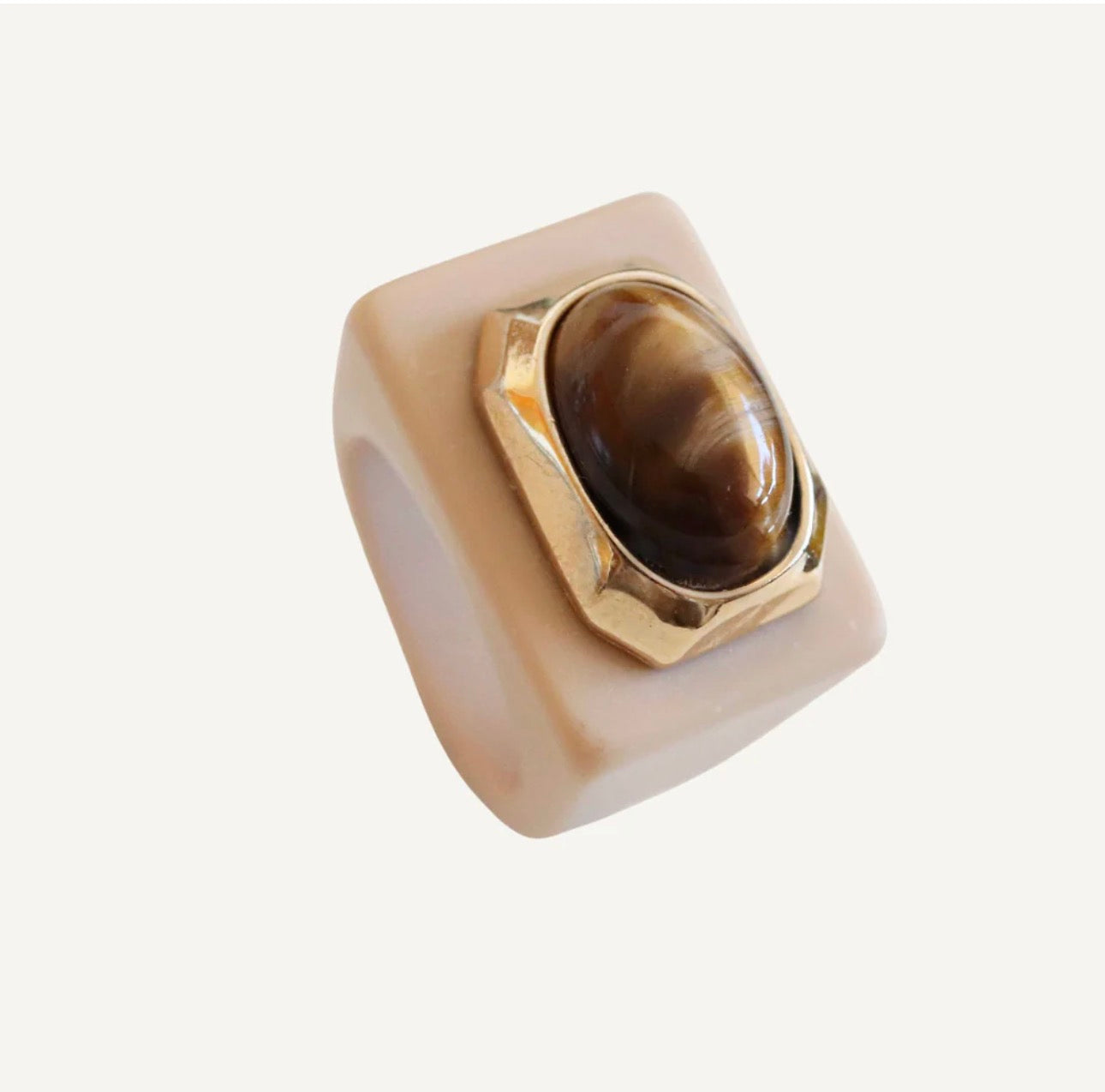 Anillo Arena con ojo de tigre