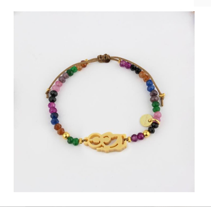 San Judas Tadeo Pulsera Piedras Muticolor