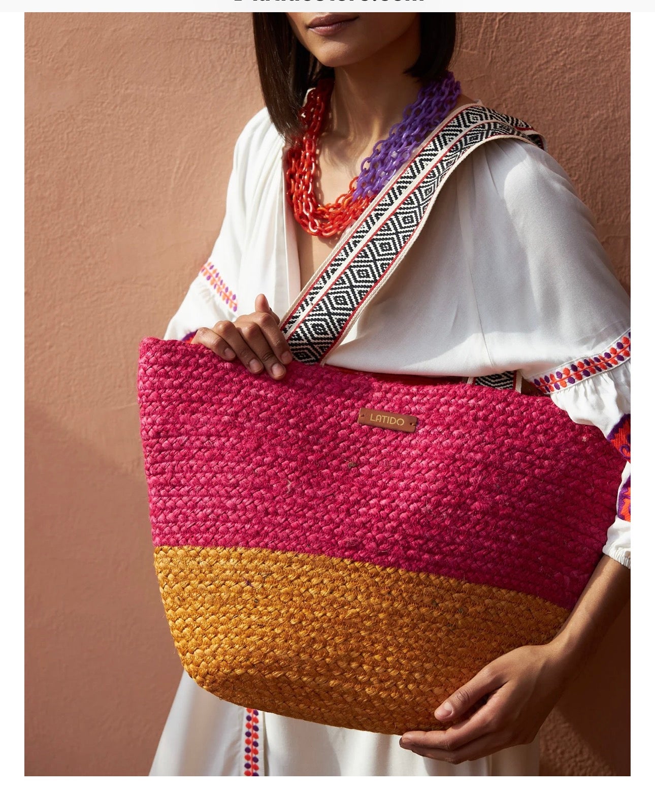 Bolso Rafia Bicolor