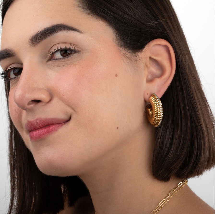 Pendientes Aros Rayados Cristal