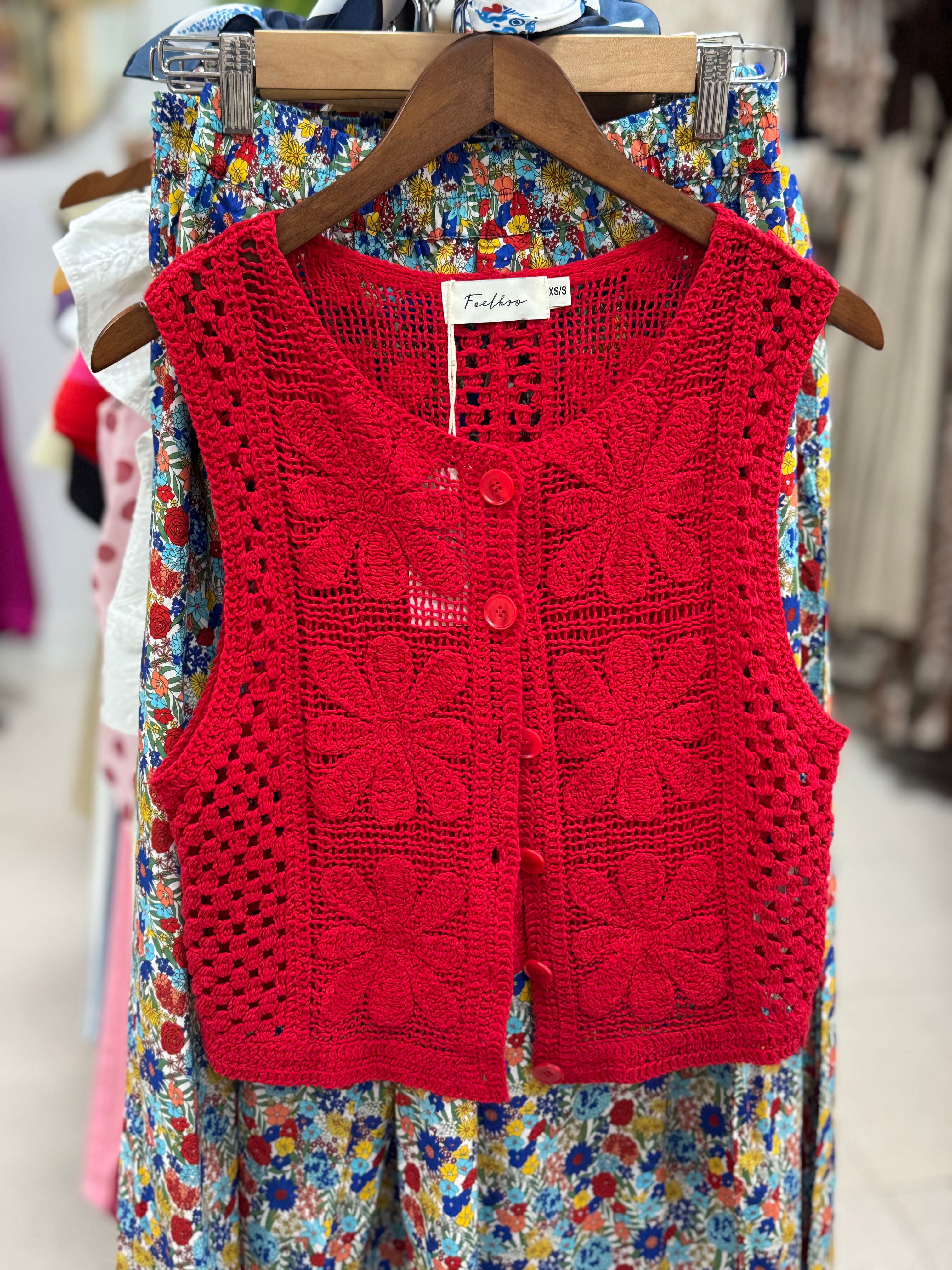 Top Crochet Rojo