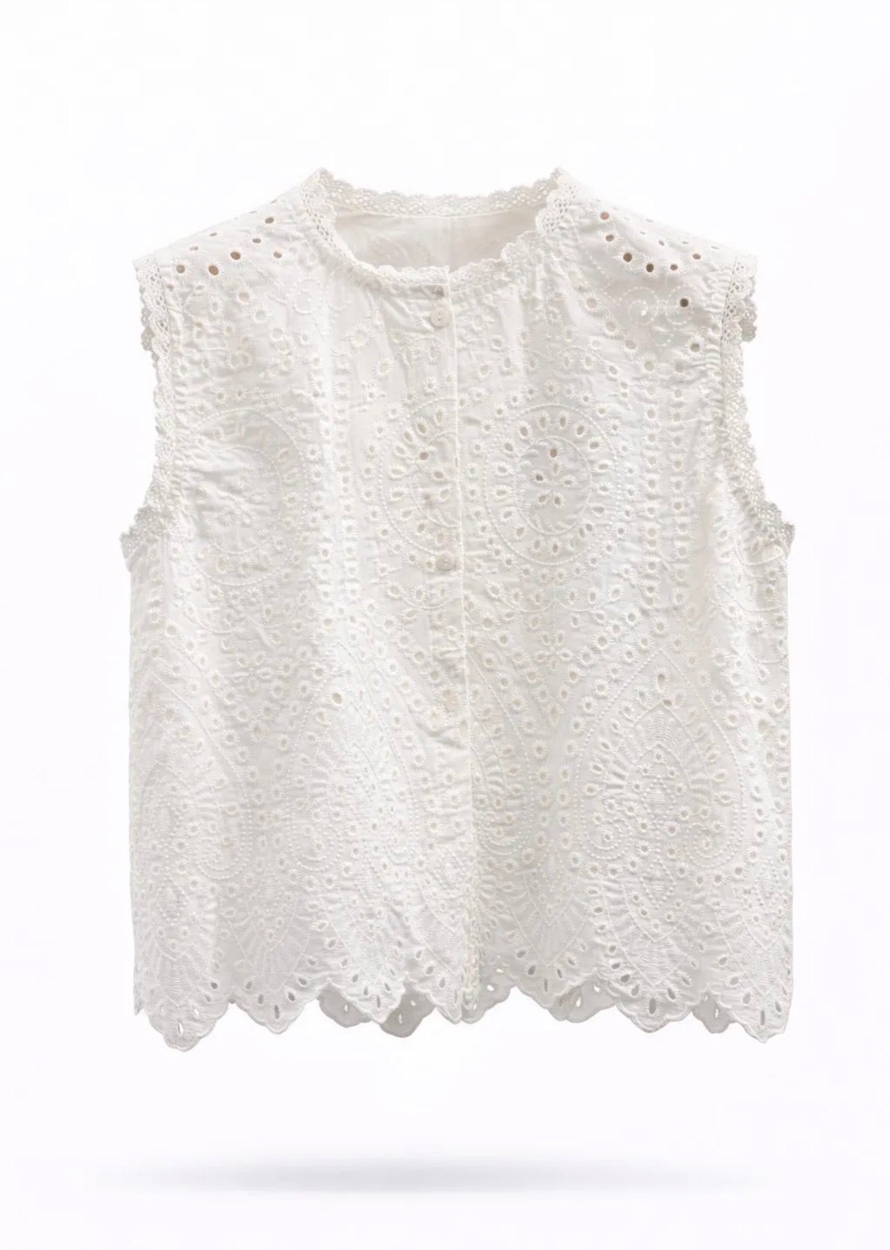 Top Perforado Blanco