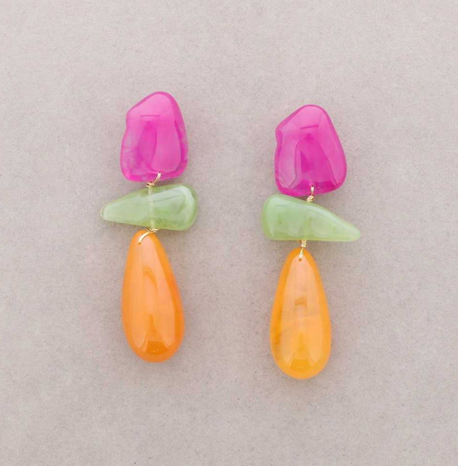 Pendientes Resina Colores